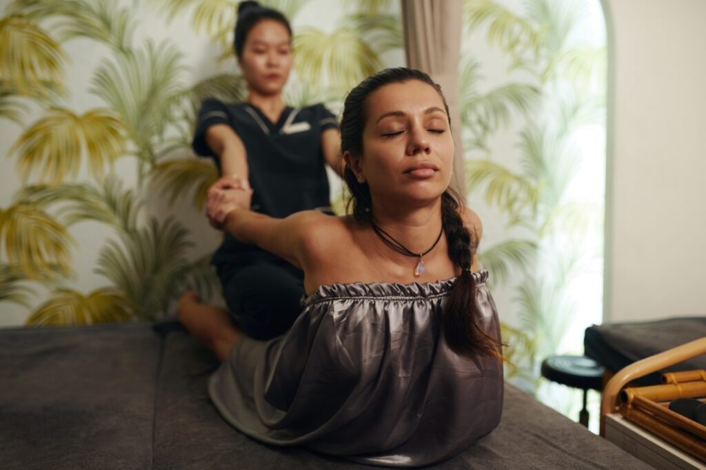 Woman Getting Thai Massage